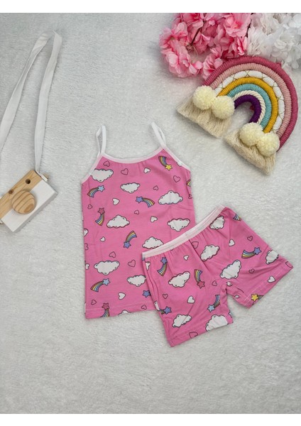 Minykids Gökkuşağı Desenli Atlet Boxer Takım