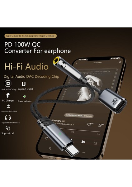 Type C To 2in1 3.5mm & Type-C Çevirici Dönüştürücü Kulaklık ve Hızlı Şarj fiyatları