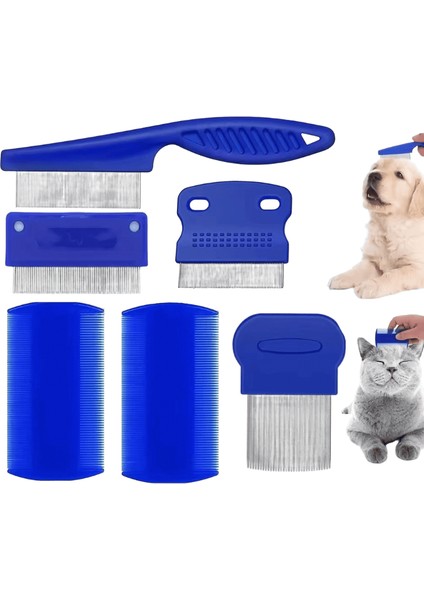 6 Adet / Takım Çelik Baş Biti Tarak Ince Diş Köpekler Kediler Bakım Tarakları Dematting Aracı Pet Gözy Leke Kaldır Pet Pire Tarak (Yurt Dışından)