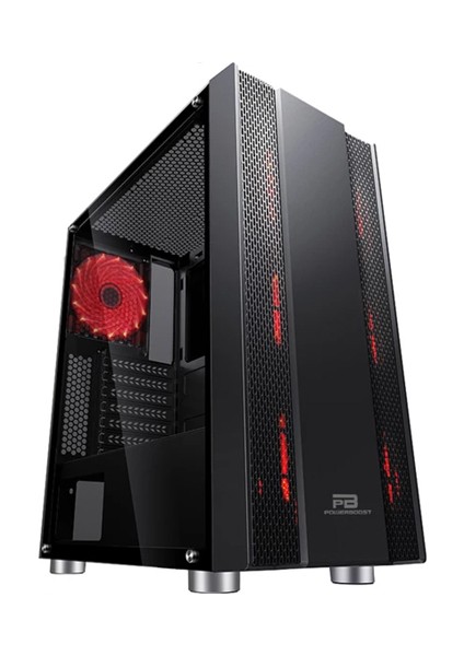 VK-G3403S 650W 80+ Mesh Panel Siyah Usb3.0 Kırmızı LED Fan Mid Tower Gaming Kasa