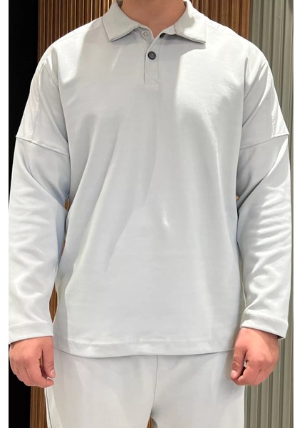 Erkek Double Face Gömlek Yaka Sweat Pantolon İkili Takım