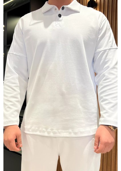 Erkek Double Face Gömlek Yaka Sweat Pantolon İkili Takım modelleri