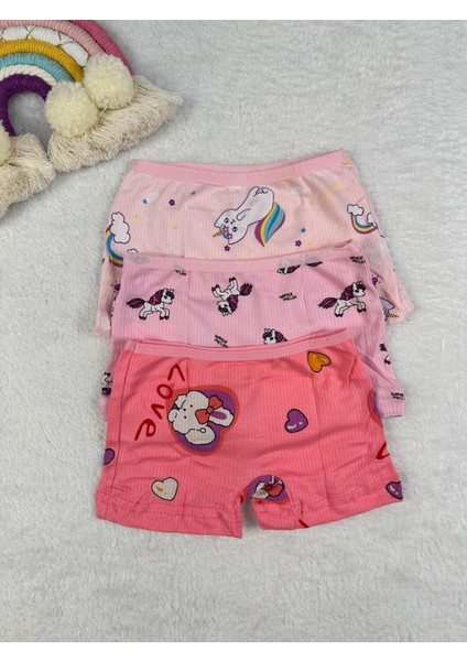Minykids Unicorn Desenli 3'lü Boxer Set
