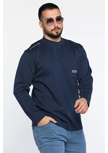 Yazı Baskılı Cepli Double Face Erkek Sweatshirt fiyatları