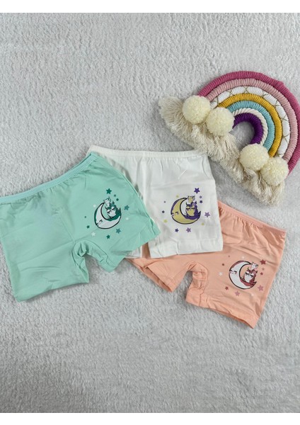 Minykids Baykuş Desen 3'lü Kız Çocuk Boxer Set