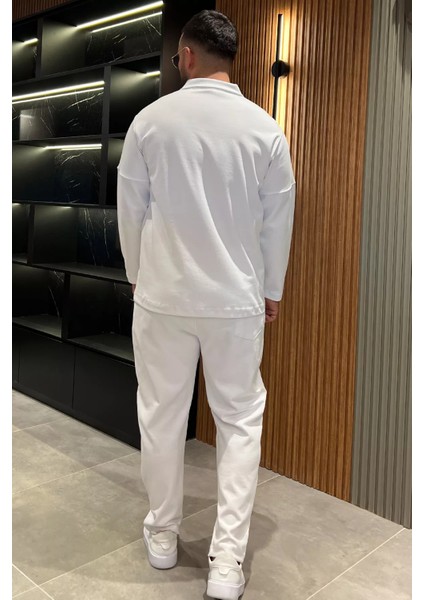 Erkek Double Face Gömlek Yaka Sweat Pantolon İkili Takım fırsatları