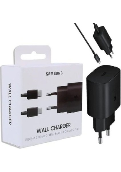 Samsung Telefonlarla Uyumlu Type-C 25W Hızlı Şarj Aleti Şarj Adaptörü + Şarj Kablosu fırsatları