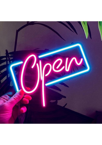 Open (Açık) Yazılı Dekoratif Neon LED Tabela - 25CM (En) x 12CM (Boy) - 3