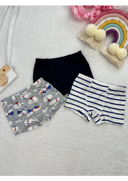 Minykids Karışık Desenli 3'lü Boxer Set