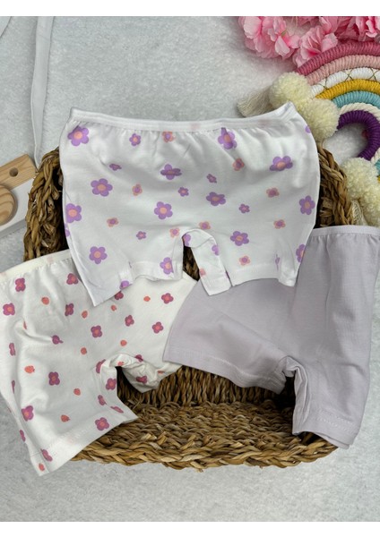 Minykids Çiçek Desenli 3'lü Boxer Set