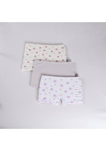 Minykids Çiçek Desenli 3'lü Boxer Set modelleri