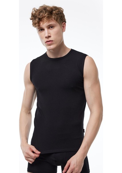 Erkek Siyah 3 Lü Paket Sıfır Yaka Iz Yapmayan Modal Kolsuz Atlet 007 3M007 fiyatları