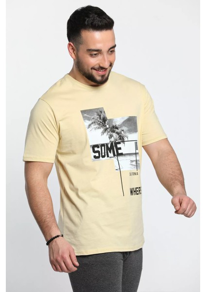 Calıfornıa Baskılı Bisiklet Yaka Erkek Tişört fiyatları