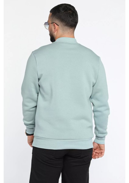 Erkek Ön Baskılı Şardonlu Üç Iplik Sweatshirt