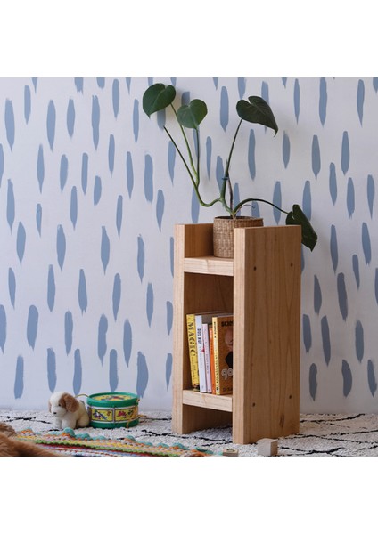 Ahşap Dergilik Minimalist Sehpa Kitaplık Doğal AHŞAP