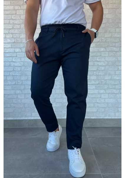 Erkek Bel Lastikli Bağcıklı Gabardin Pantolon P-00013398