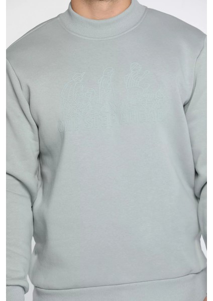 Erkek Ön Baskılı Şardonlu Üç Iplik Sweatshirt fırsatları