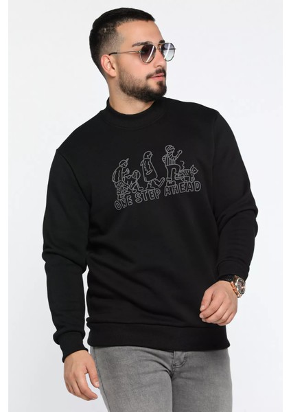 Erkek Ön Baskılı Şardonlu Üç Iplik Sweatshirt fiyatları