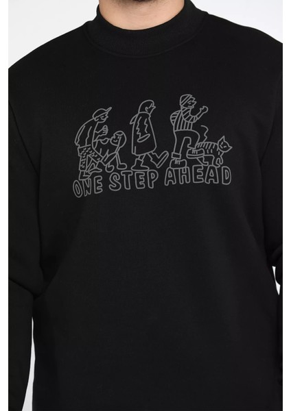 Erkek Ön Baskılı Şardonlu Üç Iplik Sweatshirt fırsatları