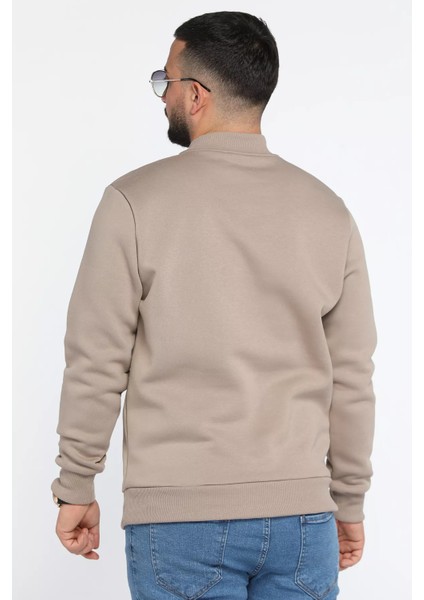 Erkek Ön Baskılı Şardonlu Üç Iplik Sweatshirt