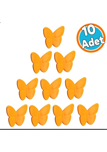 Plastik Kulp Turuncu Mobilya Çoçuk Odası Kız Erkek Dolap Kapak Kulpu Dekoratif Çekmece Kulbu 10 Adet