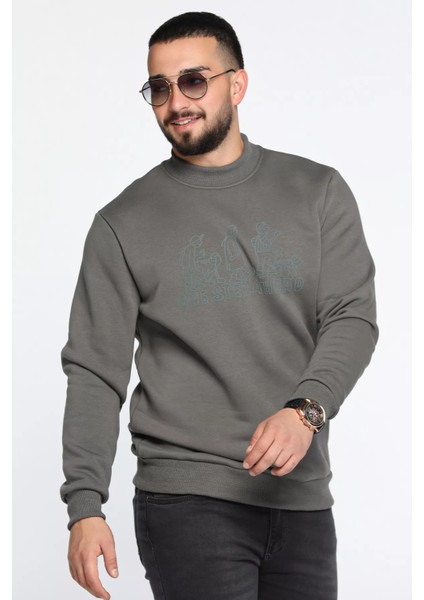 Erkek Ön Baskılı Şardonlu Üç Iplik Sweatshirt fiyatları