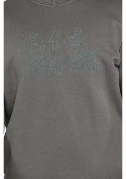 Erkek Ön Baskılı Şardonlu Üç Iplik Sweatshirt modelleri