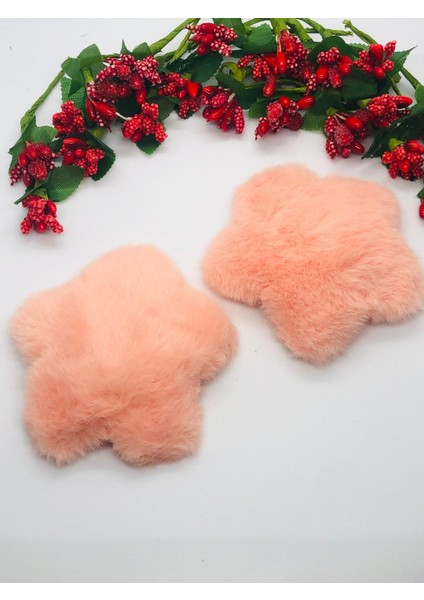 Yavruağzı Peluş Çıtçıtlı Saç Tokası 2'li