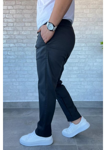 Erkek Bel Lastikli Bağcıklı Gabardin Pantolon P-00013398