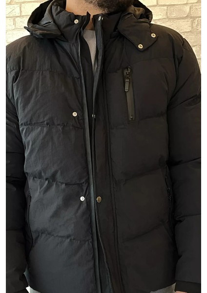 Kapüşonlu Astarlı Erkek Şişme Mont P-00013393