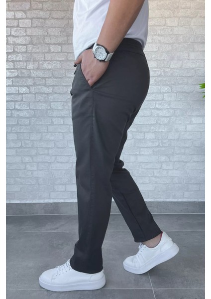 Erkek Bel Lastikli Bağcıklı Gabardin Pantolon P-00013398