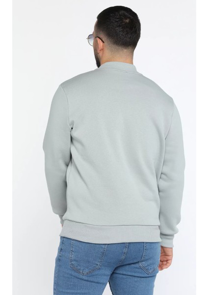 Erkek Ön Baskılı Şardonlu Üç Iplik Sweatshirt