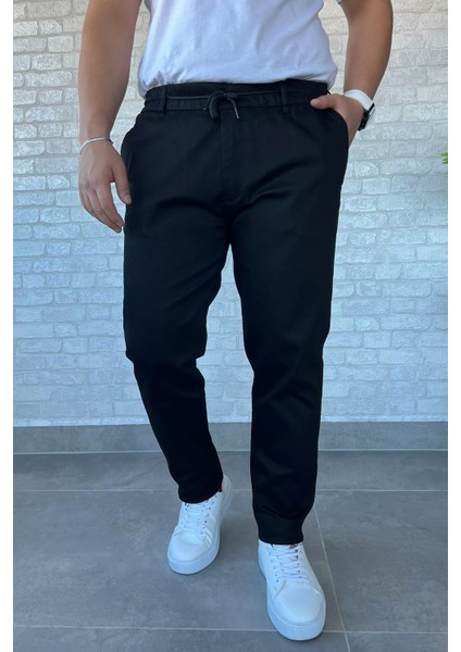 Erkek Bel Lastikli Bağcıklı Gabardin Pantolon P-00013398