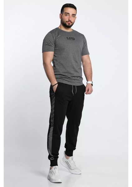 Paça ve Bel Lastikli Yan Desenli Şerit Detaylı Erkek Eşofman Altı fiyatları