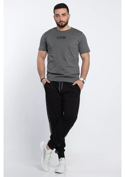 Paça ve Bel Lastikli Yan Desenli Şerit Detaylı Erkek Eşofman Altı modelleri