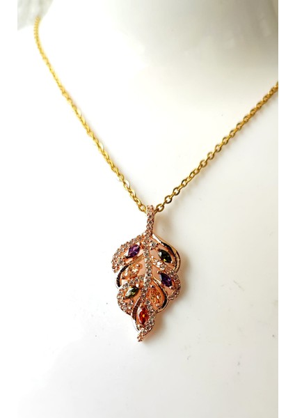 Paslanmaz Çelik Kolye / Kararmaz / Yaprak / Rose-Gold modelleri