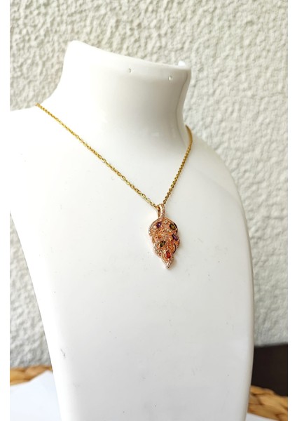 Paslanmaz Çelik Kolye / Kararmaz / Yaprak / Rose-Gold fırsatları