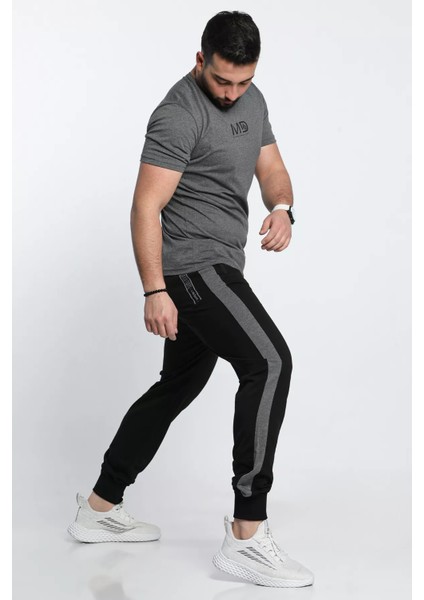 Yan Şerit Detaylı Bel ve Paça Lastikli Erkek Eşofman Altı fırsatları