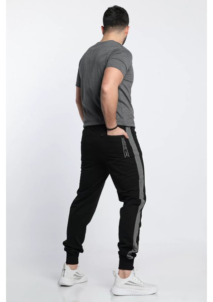 Yan Şerit Detaylı Bel ve Paça Lastikli Erkek Eşofman Altı indirimleri
