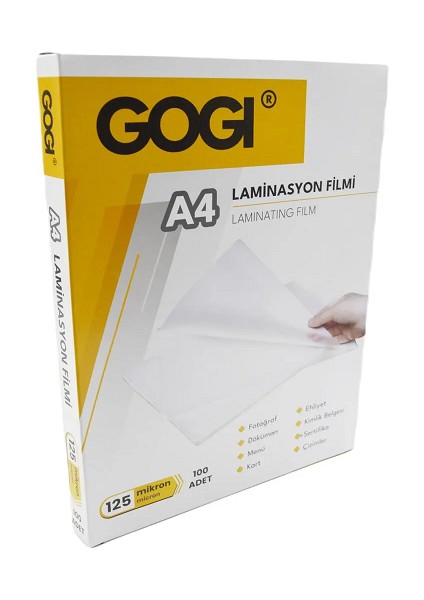 Laminasyon Filmi Parlak A4 125MIC 100'LÜ 2124