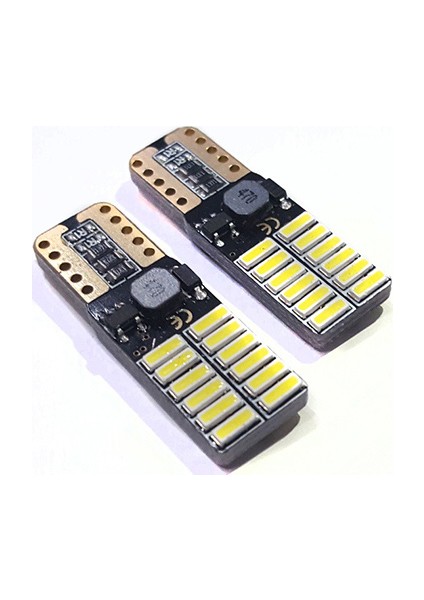 T10-24Smd Yassı Dipsiz Led Ampul Beyaz Canbus Ultra Parlak 300 Lümen