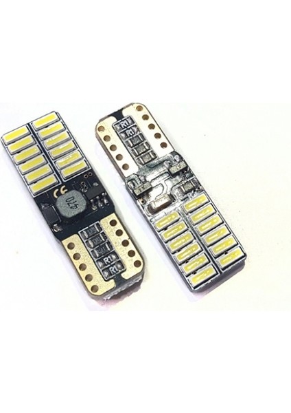 T10-24Smd Yassı Dipsiz Led Ampul Beyaz Canbus Ultra Parlak 300 Lümen