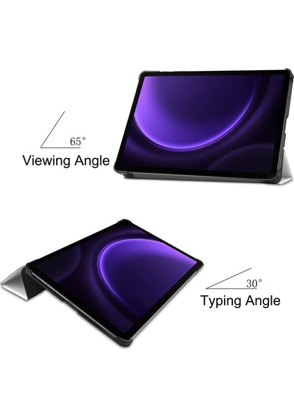 Samsung Galaxy Tab S9 Fe Için Boyalı Akıllı Deri Kılıf (Yurt Dışından)