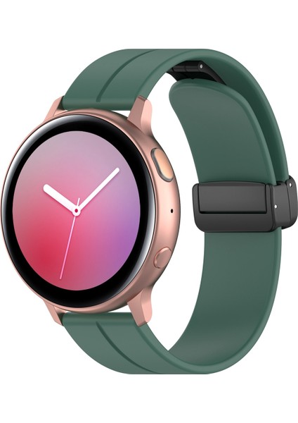 Katlanır Siyah Tokalı Silikon Saat Kordonu 20MM (Yurt Dışından)