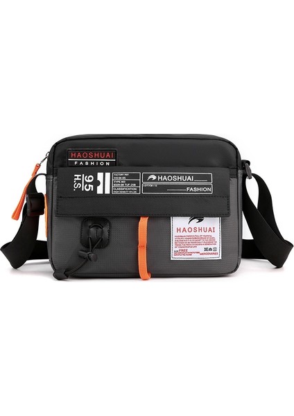 Haoshuaı 204 Erkek Dış Mekan Su Geçirmez Naylon Omuz Çantası 204 Gri (Yurt Dışından)
