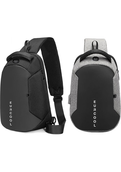 Çok Fonksiyonlu Crossbody Çanta Erkek Göğüs Çantası USB Şarj Portu ile Su Geçirmez Omuz Çantası (Yurt Dışından) fiyatları