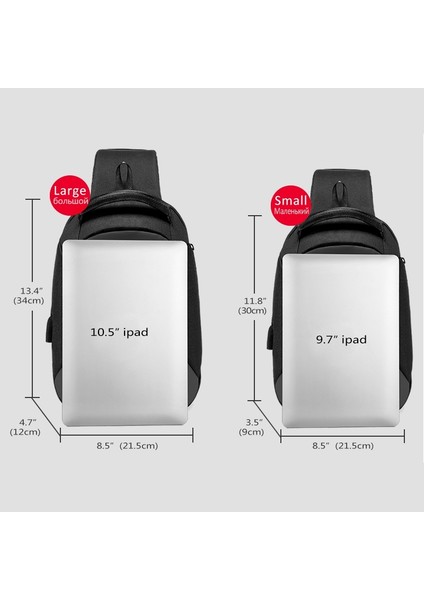 Çok Fonksiyonlu Crossbody Çanta Erkek Göğüs Çantası USB Şarj Portu ile Su Geçirmez Omuz Çantası (Yurt Dışından) modelleri