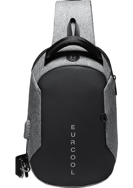 Çok Fonksiyonlu Crossbody Çanta Erkek Göğüs Çantası USB Şarj Portu ile Su Geçirmez Omuz Çantası (Yurt Dışından)