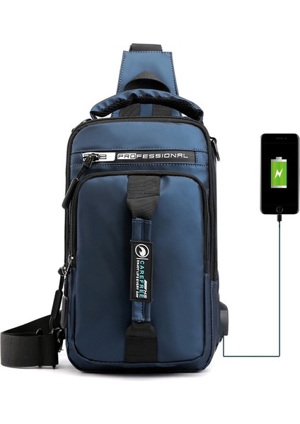 Çok Fonksiyonlu Erkek Göğüs Çantası 1100-1 Lacivert (Yurt Dışından)