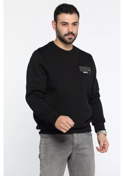 Bisiklet Yaka Nakışlı Erkek Sweatshirt fiyatları
